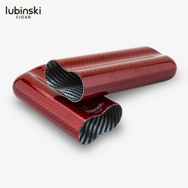 Ống đựng cigar carbon 2 điếu Lubinski YJA-70003