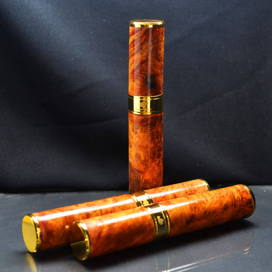 Ống đựng Cigar 1 điếu gỗ nu huyết long OG02