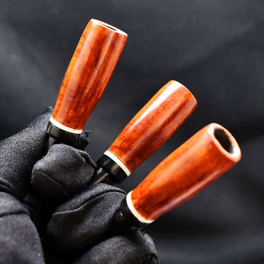 Bắt top cigar mini gỗ thạch nam cán sừng MN04