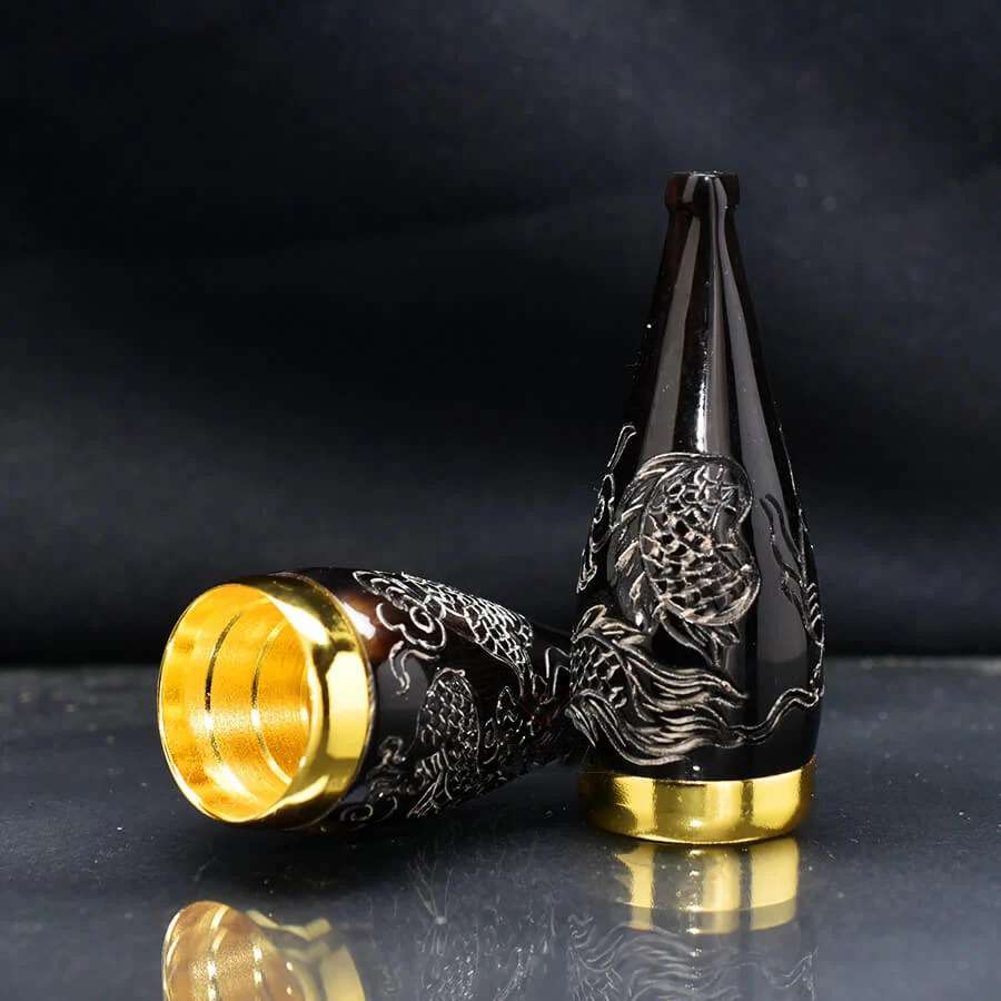 Tẩu hút xì gà sừng khắc rồng Free size TS07