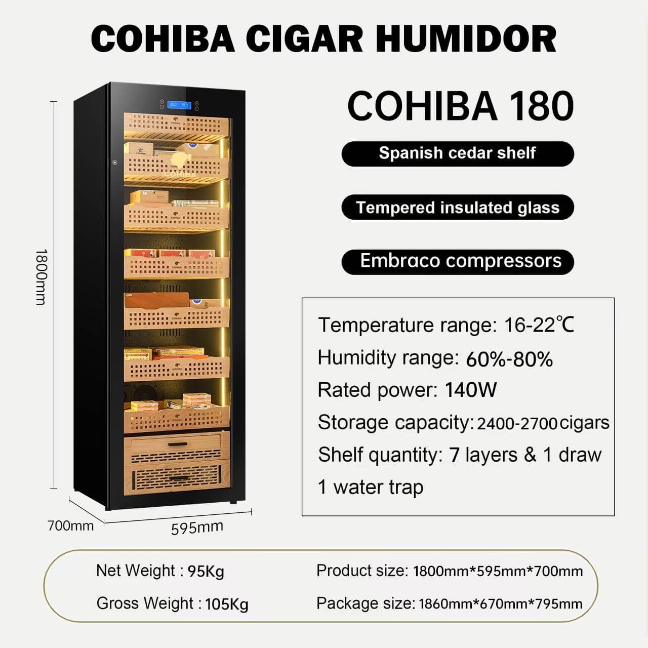 Tủ xì gà cắm điện Cohiba RA 998