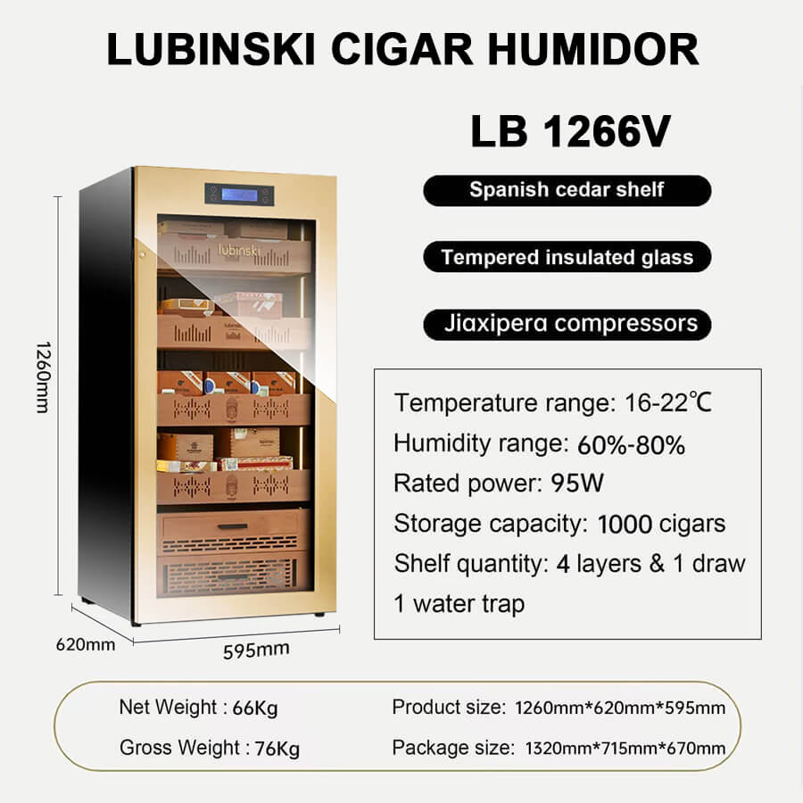 Tủ giữ ẩm bảo quản cigar Lubinski RA 668